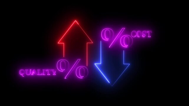 Quality control and company cost reduction. Cost and quality control concept. Successful organization strategy and management.