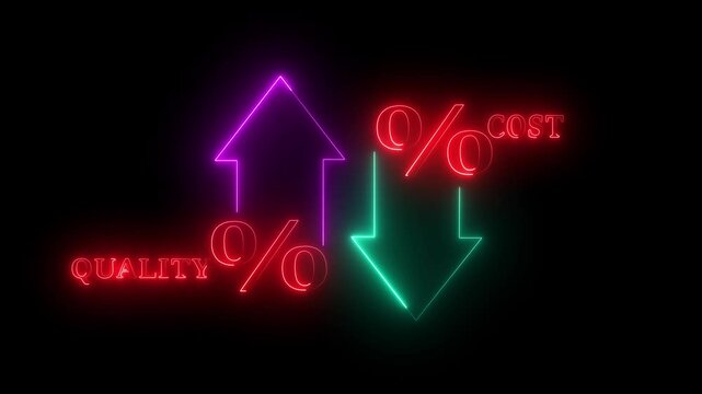 Quality control and company cost reduction. Cost and quality control concept. Successful organization strategy and management.