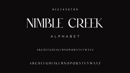Elegant alphabet letters logo font and number. Luxury Classic Modern Serif Lettering Minimal Fashion. Typography decoration fonts for branding, wedding, logos. vector illustration