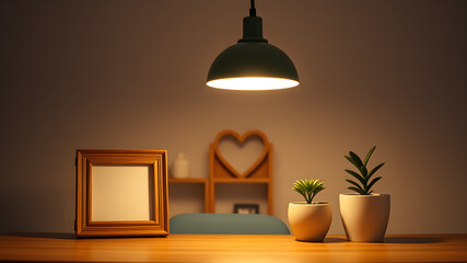 Cozy Home Interior with Warm Lighting 