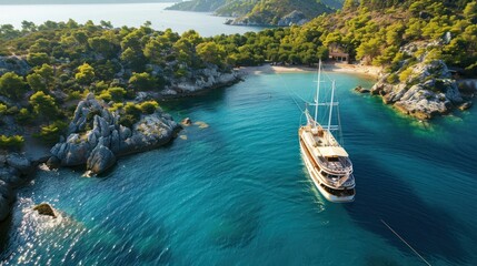 An adventurous island-hopping cruise, featuring stops at secluded beaches and picturesque coves,
