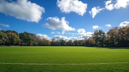 rugby field on a sunny day