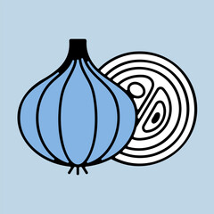 Onion vector isolated icon. Vegetable symbol