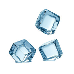 Obraz premium Blue ice cubes on black background