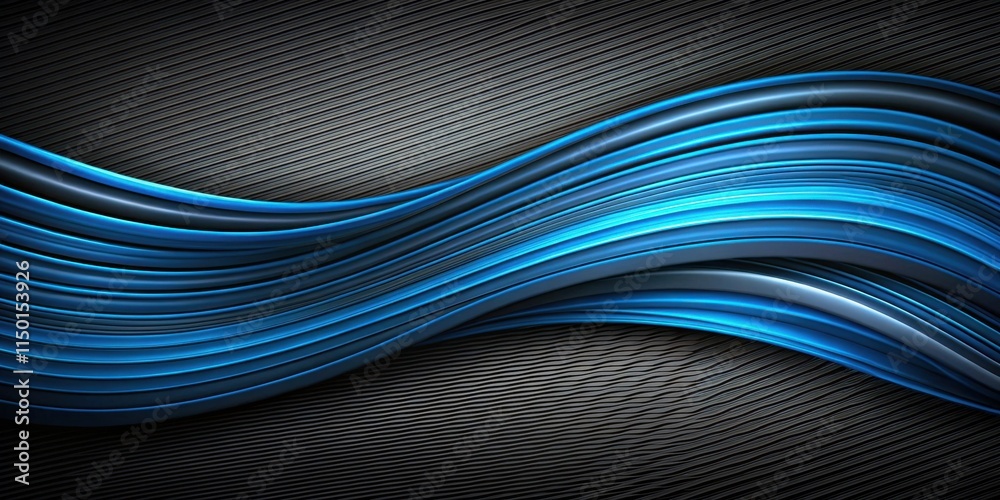 Aufkleber abstract blue and gray swirling wave design with textured background