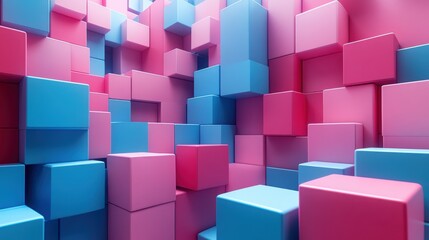 Obraz premium abstract 3d rendering of shape from cubes cgi looped animation modern background with geometric composition balance concept seamless motion design uh