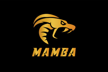 Snake logo icon with mamba design vector illustration
