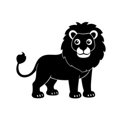 Lion cartoon vector silhouette