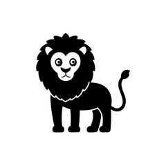 Lion cartoon vector silhouette