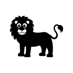 Lion cartoon vector silhouette