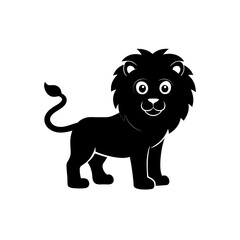 Lion cartoon vector silhouette