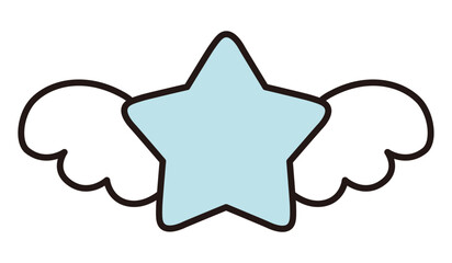 羽の生えた星のベクターイラスト