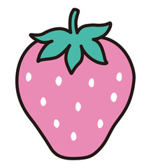 かわいい苺のベクターイラスト。ストロベリー、果物