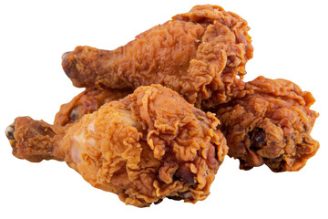 Fototapeta premium Crispy Fried Chicken Drumsticks Presented on a Black Background, Fast Food Meal