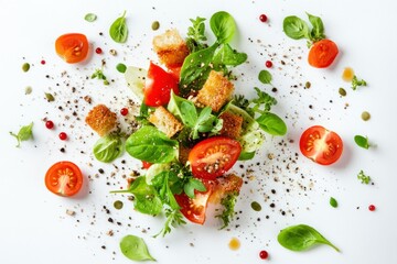 Fresh Vibrant Salad with Greens and Tomatoes