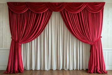 Elegant Red Velvet Drapes in a Sophisticated Setting
