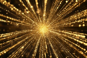 Radiant Golden Starburst Background with Bright Rays