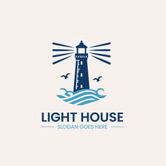  Lighthouse Logo design Vector Image