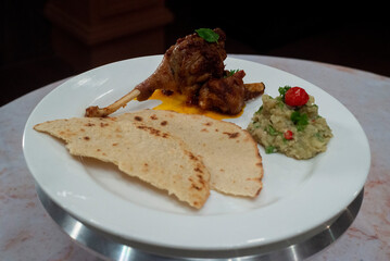 Duck lage and hand made bread.