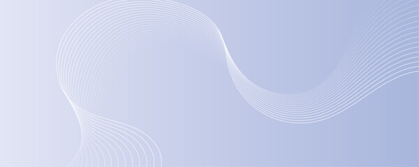 Abstract white wave dynamic curve lines on sky blue background. Energy technology concept modern backdrop design for business, presentation, banner.