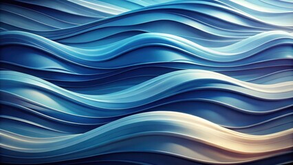 Fototapeta premium Abstract Blue Wave Pattern Smooth Curves and Gradient Shades