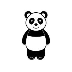 Panda cartoon vector silhouette