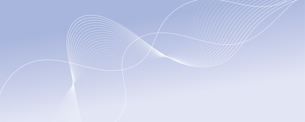 Abstract white wave dynamic curve lines on sky blue background. Energy technology concept modern backdrop design for business, presentation, banner.