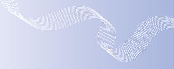 Abstract white wave dynamic curve lines on sky blue background. Energy technology concept modern backdrop design for business, presentation, banner.