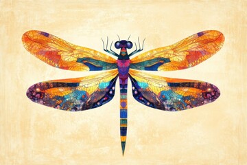Stunning Geometric Dragonfly Artwork Display