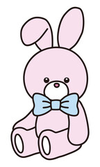 リボンをつけたうさぎのベクターイラスト