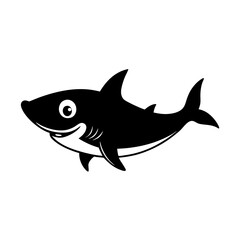 Shark cartoon vector silhouette