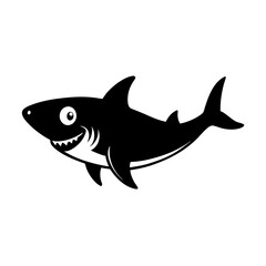 Shark cartoon vector silhouette
