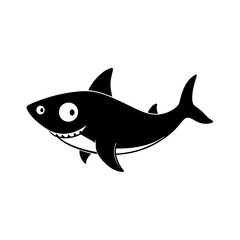 Shark cartoon vector silhouette