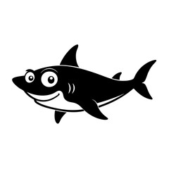 Shark cartoon vector silhouette