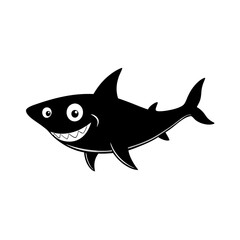 Shark cartoon vector silhouette
