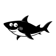 Shark cartoon vector silhouette