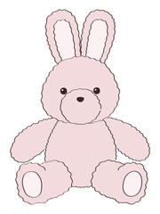 うさぎのぬいぐるみのベクターイラスト。兔、動物