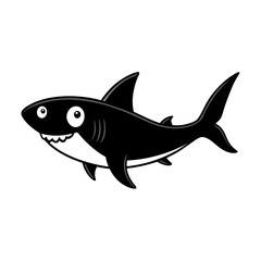 Shark cartoon vector silhouette