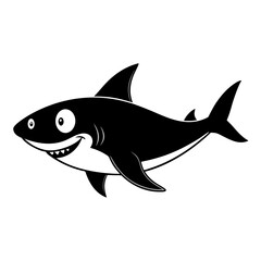 Shark cartoon vector silhouette