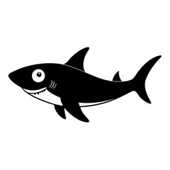 Shark cartoon vector silhouette