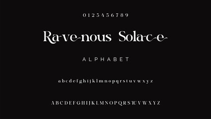 Luxury serif font in modern style. Elegant wedding alphabet letters font and number. Typography Luxury classic lettering serif fonts decorative vintage retro logo