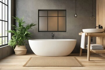Modern Sleek Bathroom with Natural Elements