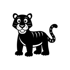 Tiger cartoon vector silhouette