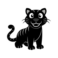 Tiger cartoon vector silhouette