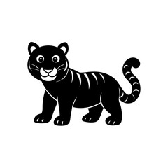 Tiger cartoon vector silhouette