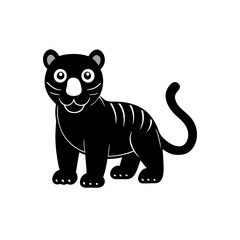 Tiger cartoon vector silhouette