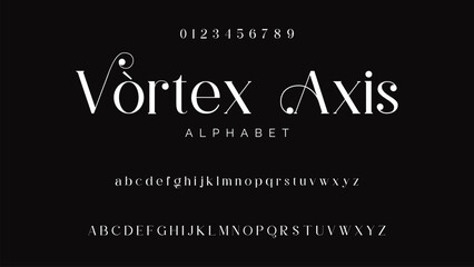 Luxury serif font in modern style. Elegant wedding alphabet letters font and number. Typography Luxury classic lettering serif fonts decorative vintage retro logo