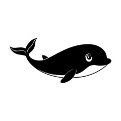 Whale cartoon vector silhouette