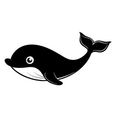 Whale cartoon vector silhouette