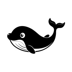 Whale cartoon vector silhouette